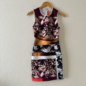 Clover Canyon Womens Neoprene Dress Scoop Neck Sleeveless Multicolor Size XS